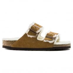 Arizona Shearling - The Birkenstock Shearling Sandal In Mink