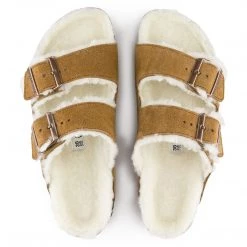 Arizona Shearling - The Birkenstock Shearling Sandal In Mink