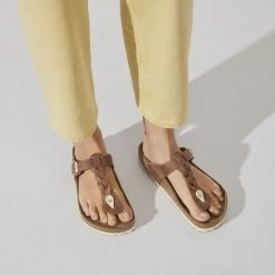 Gizeh Braid-The Birkenstock Braided Thong In Cognac Shoes