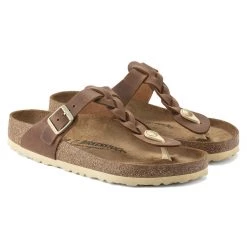 Gizeh Braid-The Birkenstock Braided Thong In Cognac Shoes