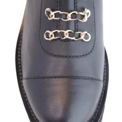 Cecelia The Chain Lace Combat Boot In Black Shoes