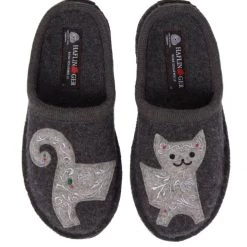 Haflinger The Wool Cat Slipper In Grey Slippers