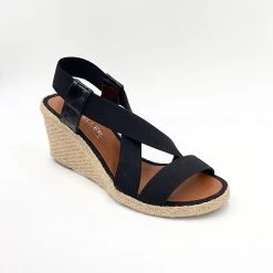 Casteller The Elastic Espadrille Sandal In Black