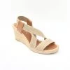 Casteller The Elastic Espadrille Sandal In Natural Linen Shoes