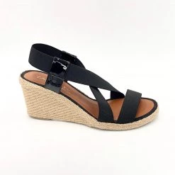 Casteller The Elastic Espadrille Sandal In Black