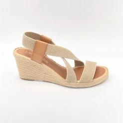 Casteller The Elastic Espadrille Sandal In Natural Linen Shoes