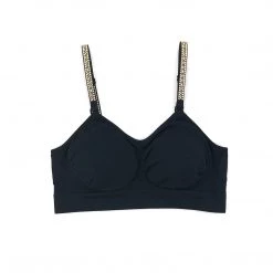 Strap Its The Gold Mosaic Studs Bra In Black