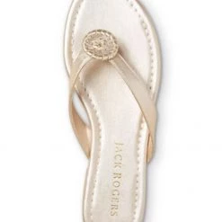 Jack Rogers Shoes The Rowan Thong In Platinum