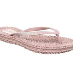Isle Jacobsen Shoes The Glitter Flip Flop In Misty Rose