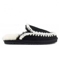 Mou The Crochet Stitch Slipper In Black