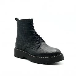 Palpa The Croc Print Boot In Black