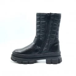 Palpa Shoes The Quilted Moto Bootie In Black