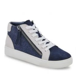 Blondo Shoes The Mid Top Lace In Navy Glitter