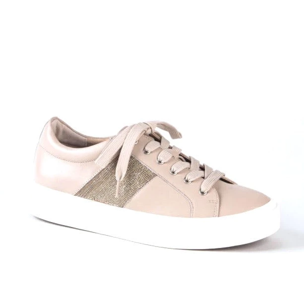 Vaneli The Beaded Chain Stripe Sneaker In Beige 1 Vaneli The Beaded Chain Stripe Sneaker In Beige