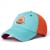 Shady Lady The Salty Trucker Hat In Aqua And Orange Accessories