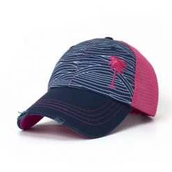Shady Lady Accessories The Shady Trucker Hat In Navy And Hot Pink