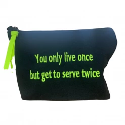 Dani Risi Accessories The "You Only Live Once But Get To Serve Twice" Pouch In Black