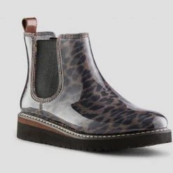 Cougar Shoes The Chelsea Rain Bootie In Leopard
