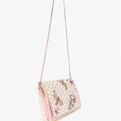 America & Beyond The Beaded Honey Bee Clutch In Natural Handbags