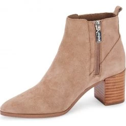 Blondo Shoes The Mid Stack Covered Gore Bootie In Mushroom