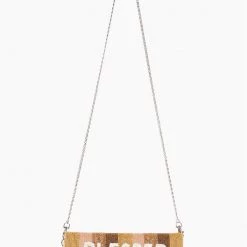 America & Beyond The Beaded Blessed Clutch In Gold Stripe Handbags