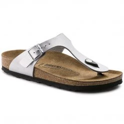 Gizeh - The Birkenstock Classic Thong In Matte Silver Shoes
