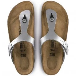 Gizeh - The Birkenstock Classic Thong In Matte Silver Shoes