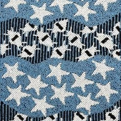 America & Beyond The Beaded Evil Eye Star Tote In Ivory Blue