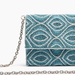 America & Beyond The Beaded Aruba Clutch In Blue