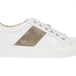 Vaneli Shoes The Beaded Chain Stripe Sneaker In White