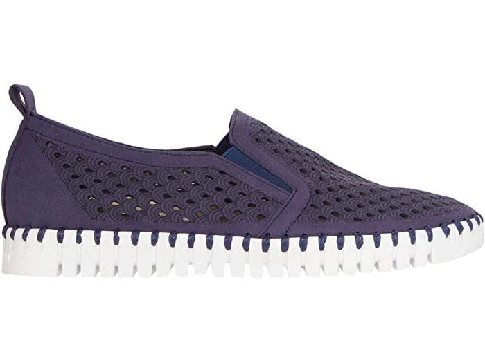 Isle Jacobsen Tulip 140 - The Perforated Slip-On With Gore In Navy Shoes 1 Isle Jacobsen Tulip 140 - The Perforated Slip-On With Gore In Navy Shoes