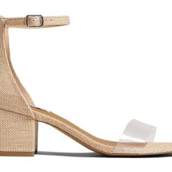 Steve Madden The Block Heel Dress Sandal In Lucite Raffia
