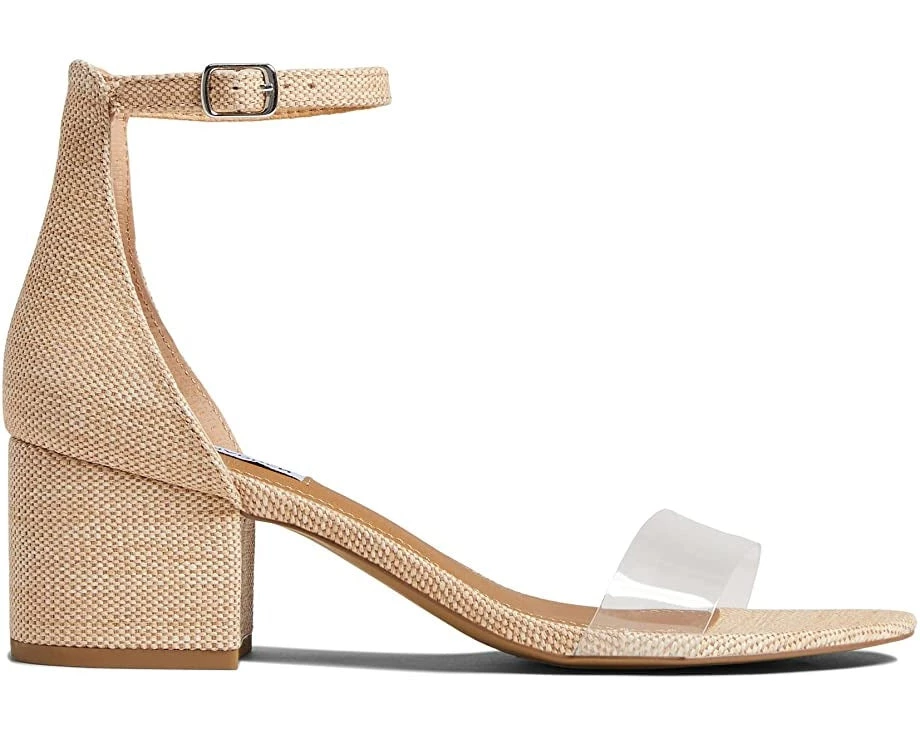 Steve Madden The Block Heel Dress Sandal In Lucite Raffia 1 Steve Madden The Block Heel Dress Sandal In Lucite Raffia
