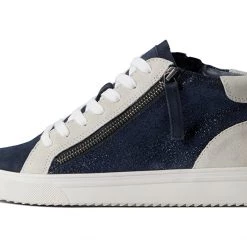 Blondo Shoes The Mid Top Lace In Navy Glitter