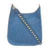 Ahdorned The Mini Messenger With Stud Strap In Light Denim Handbags