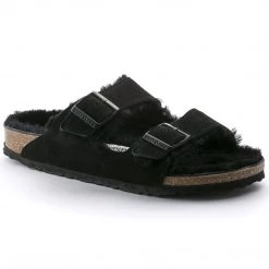 Arizona Shearling - The Birkenstock Shearling Sandal In Black
