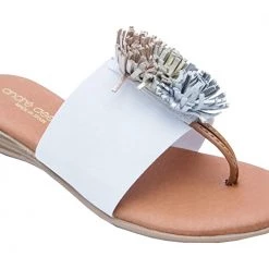 Andre Assous The Elastic Thong Puff Sandal In White Shoes