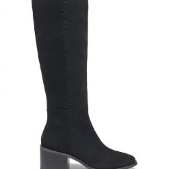 Splendid Shoes The Tall Boot With Mid Stack Heel In Black