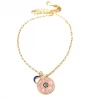 Theia Jewlery The Gold Plated Charm Signs Necklace In Pink