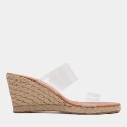 Andre Assous Shoes The Vinyl Espadrille In Clear