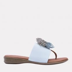 Andre Assous The Elastic Thong Puff Sandal In White Shoes