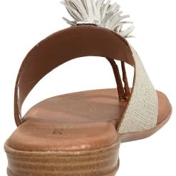 Andre Assous The Elastic Thong Sandal In Beige Linen 8 Andre Assous The Elastic Thong Sandal In Beige Linen