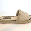 Kanna The Quilted Slide Low Espadrille In Beige Shoes