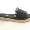 Kanna The Quilted Slide Low Espadrille In Black