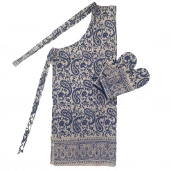 Bell The Apron Mitt Set In White Blue Accessories