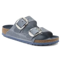 Shoes Arizona Big Buckle - The Premier Birkenstock 2 Band Sandal In Dusty Blue