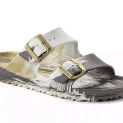 Birkenstock Arizona EVA - The Signature Pool Sandal In Multi Metallic Gold Shoes