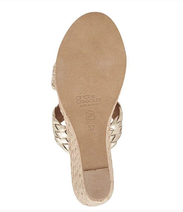 Andre Assous Shoes The Dual Braided Band Mid Espadrille In Platino 3 Andre Assous Shoes The Dual Braided Band Mid Espadrille In Platino