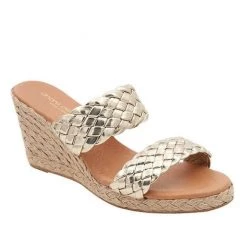 Andre Assous Shoes The Dual Braided Band Mid Espadrille In Platino