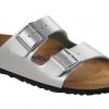 Shoes Arizona - The Birkenstock Signature Double Band Sandal In Silver